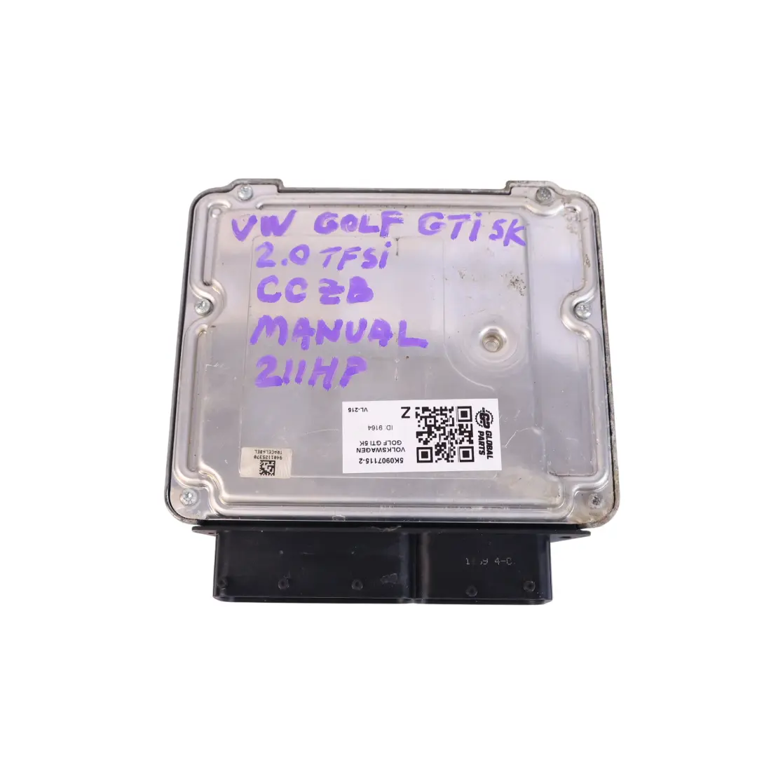 Mk6 2.0 TSI CCZB 211HP Control Del Motor ECU Manual para Volkswagen Golf con número de pieza 5K0907115 Volkswagen Golf Mk6 2.0 TSI CCZB 211HP Control Del Motor ECU Manual - SKU 5K0907115-2 - Número de pieza 5K0907115