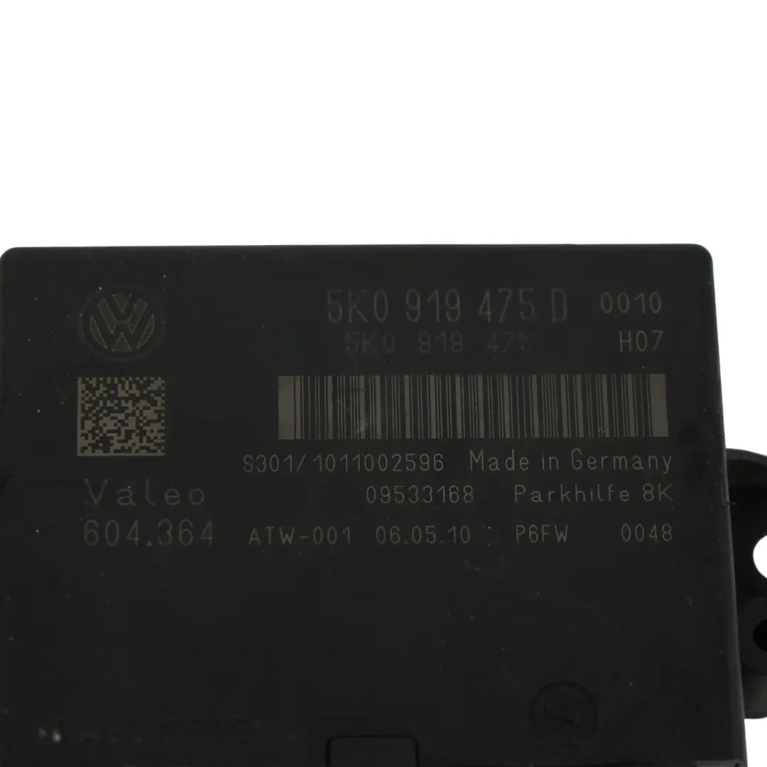 5K Module D'Aide Stationnement Unité Contrôle PDC pour Volkswagen GOLF R à propos du numéro de pièce 5K0919475D Volkswagen GOLF R 5K Module D'Aide Stationnement Unité Contrôle PDC - SKU 5K0919475D - Numéro de pièce 5K0919475D