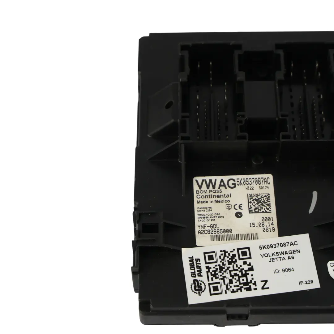 Volkswagen VW Jetta VI Caddy 2K BCM Body Control Modul ECU - SKU 5K0937087AC - Teilenummer 5K0937087AC