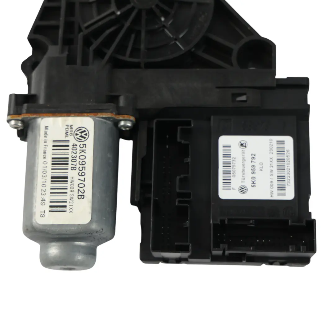 Volkswagen Golf Mk6 5Dr Front Window Lifter Regulator Motor Passenger 5K0959702J - SKU RHD-5K0959702J - Part number 5K0959702B