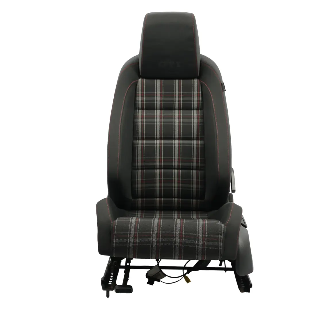 VW Volkswagen Golf Mk7 GTI Front Seat Heated Cloth Fabric Black Red Left N/S - SKU 5K4881805BN-1 - Part number 5K4881805BN