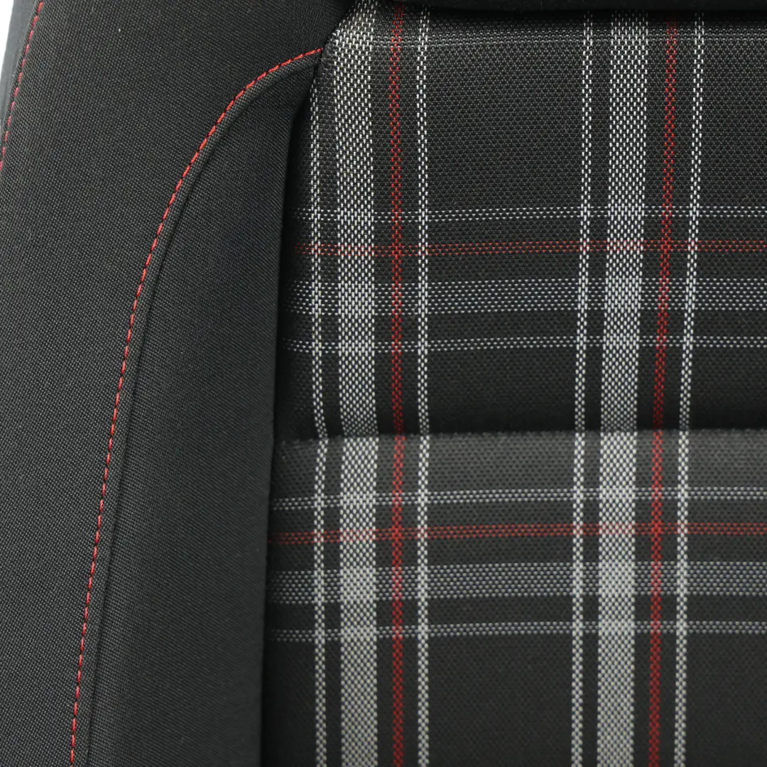 VW Volkswagen Golf Mk7 GTI Front Seat Heated Cloth Fabric Black Red Left N/S - SKU 5K4881805BN-1 - Part number 5K4881805BN