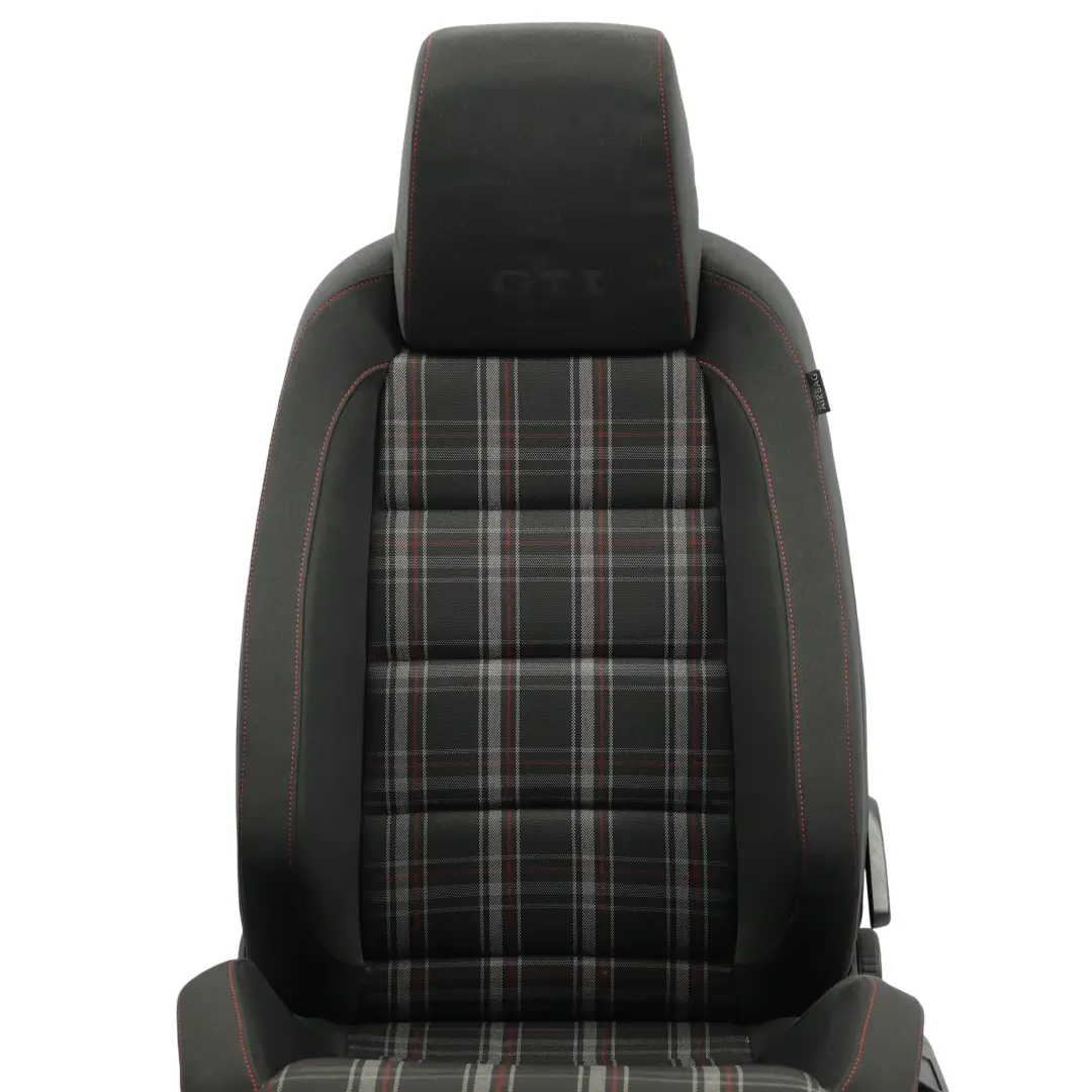 VW Volkswagen Golf Mk7 GTI Front Seat Heated Cloth Fabric Black Red Left N/S - SKU 5K4881805BN-1 - Part number 5K4881805BN