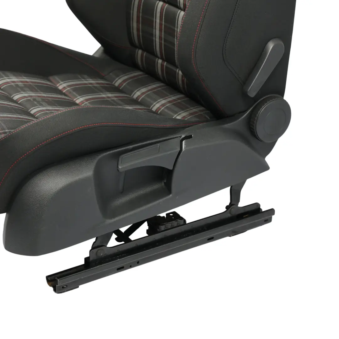VW Volkswagen Golf Mk7 GTI Front Seat Heated Cloth Fabric Black Red Left N/S - SKU 5K4881805BN-1 - Part number 5K4881805BN