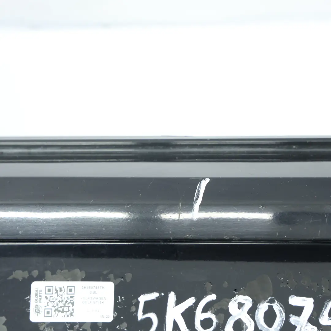 Mk6 GTI Rear Bumper Trim Panel Cover Deep Black Pearl - C9X to Volkswagen VW Golf with Part number 5K6807417H Volkswagen VW Golf Mk6 GTI Rear Bumper Trim Panel Cover Deep Black Pearl - C9X - SKU 5K6807417H-DBL - Part number 5K6807417H