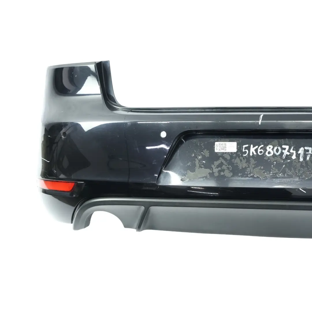 Volkswagen VW Golf Mk6 GTI Rear Bumper Trim Panel Cover Deep Black Pearl - C9X - SKU 5K6807417H-DBL - Part number 5K6807417H