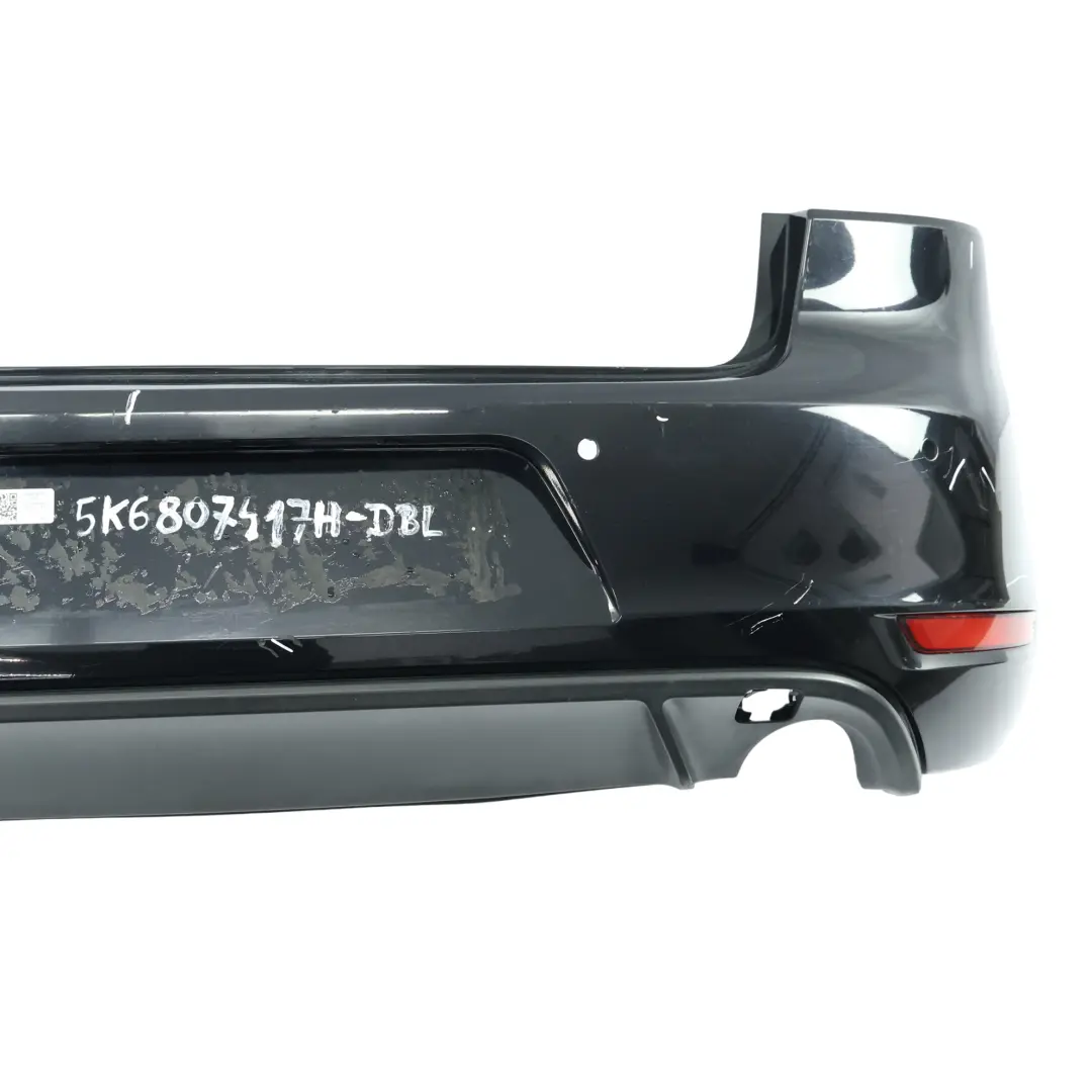 Volkswagen VW Golf Mk6 GTI Rear Bumper Trim Panel Cover Deep Black Pearl - C9X - SKU 5K6807417H-DBL - Part number 5K6807417H