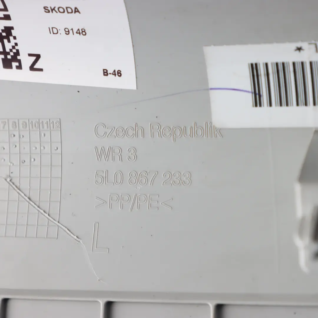 Skoda Yeti 5L Front A Pillar Column Upper Trim Cover Left N/S - SKU 5L0867233 - Part number 5L0867233