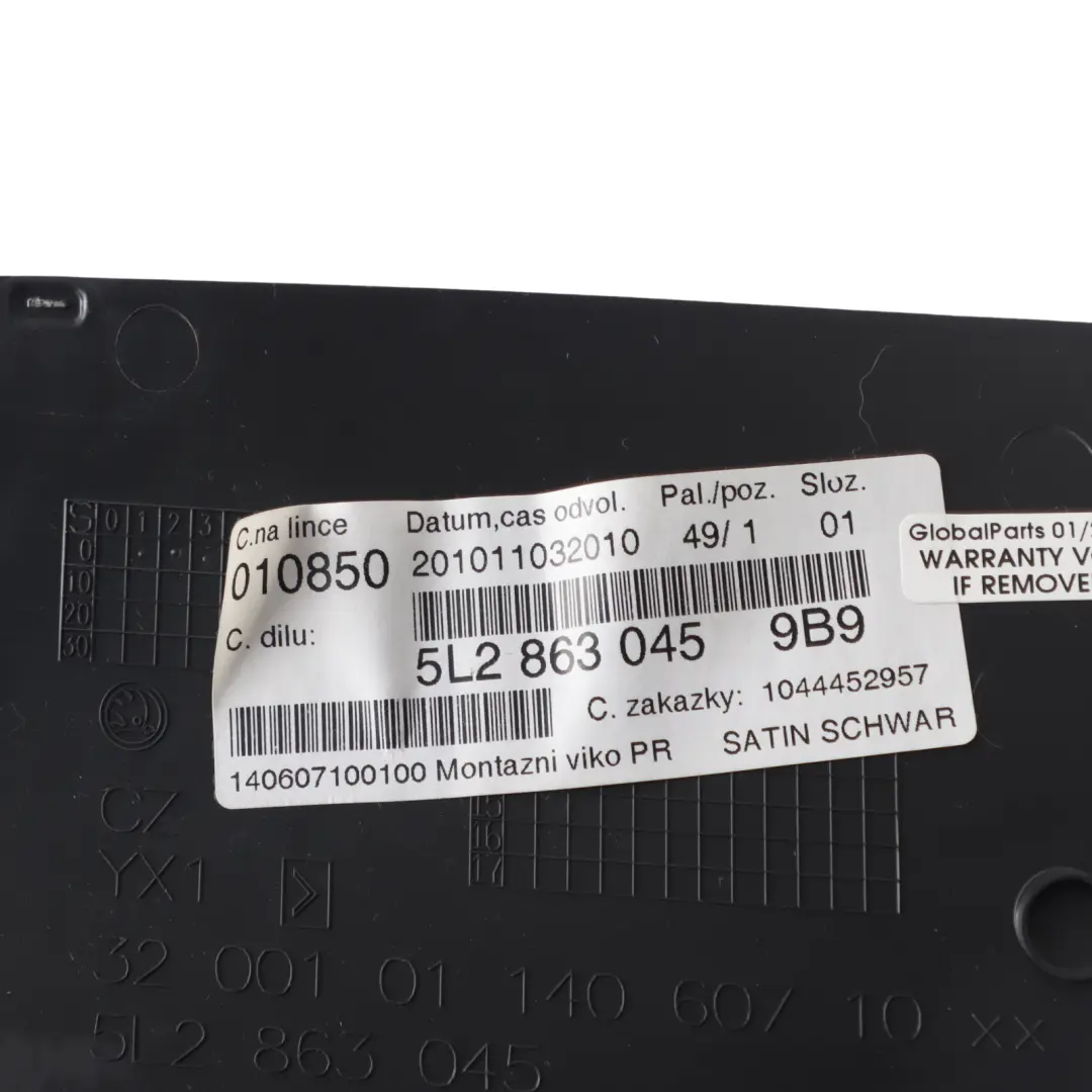 Skoda YETI 5L Centre Console Trim Moulding Cover Panel Left N/S Side - SKU 5L2863045 - Part number 5L2863045