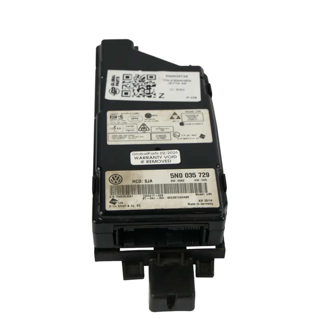 Módulo De Interfaz De Control Multimedia para Volkswagen VW Jetta A6 con número de pieza 5N0035729 Volkswagen VW Jetta A6 Módulo De Interfaz De Control Multimedia - SKU 5N0035729 - Número de pieza 5N0035729