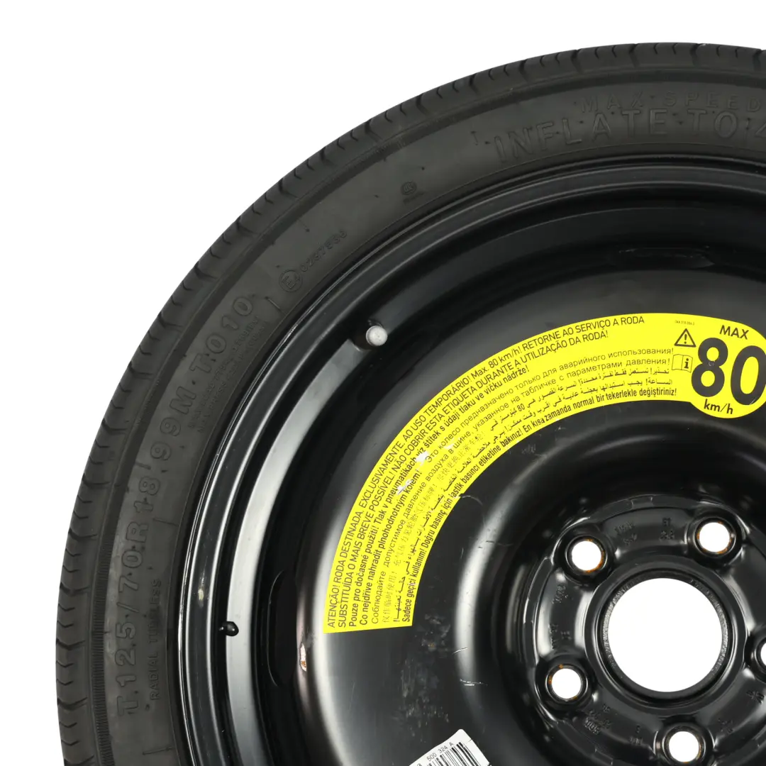 VW Golf CD Roue De Secours R18 Pneu Linglong 3.5J ET:25.5 125/70 - SKU 5Q0601027BC - Numéro de pièce 5Q0601027BC