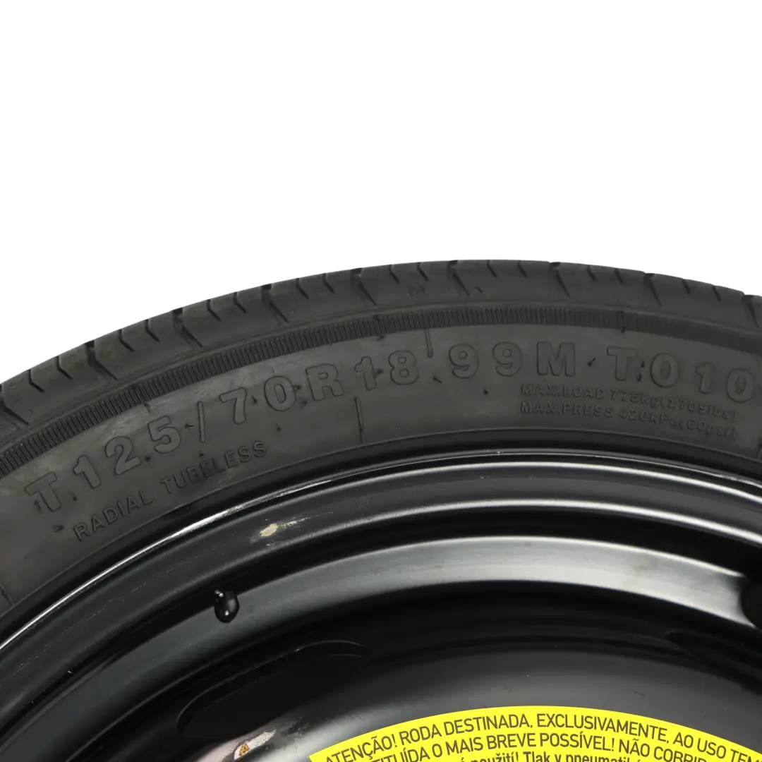 Rueda De Repuesto R18 Neumático Linglong 3.5J 125/70 para VW Golf CD con número de pieza 5Q0601027BC VW Golf CD Rueda De Repuesto R18 Neumático Linglong 3.5J 125/70 - SKU 5Q0601027BC - Número de pieza 5Q0601027BC