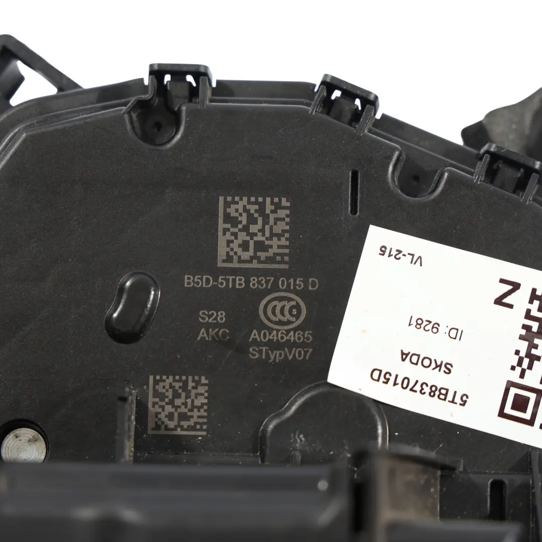 Skoda Octavia IV Door Lock Latch Catch Mechanism Front Left N/S - SKU 5TB837015D - Part number 5TB837015D