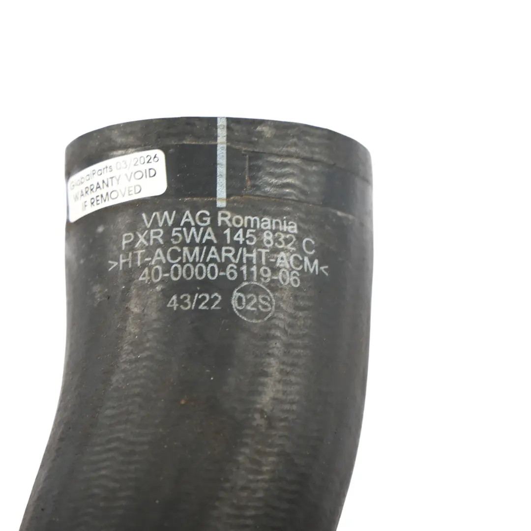 Mk4 Ladeluftkühler Luft Laderohr Schlauch 2.0 TSI für Skoda Octavia mit Teilenummer 5WA145832C Skoda Octavia Mk4 Ladeluftkühler Luft Laderohr Schlauch 2.0 TSI - SKU 5WA145832C - Teilenummer 5WA145832C