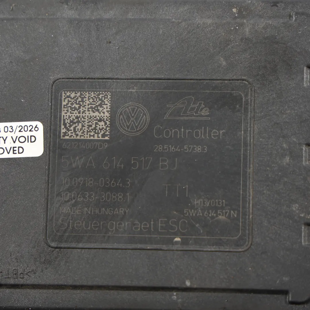Volkswagen Golf Mk8 Module Contrôle Pompe Frein Hydraulique ABS - SKU 5WA614517BJ - Numéro de pièce 5WA614517BJ