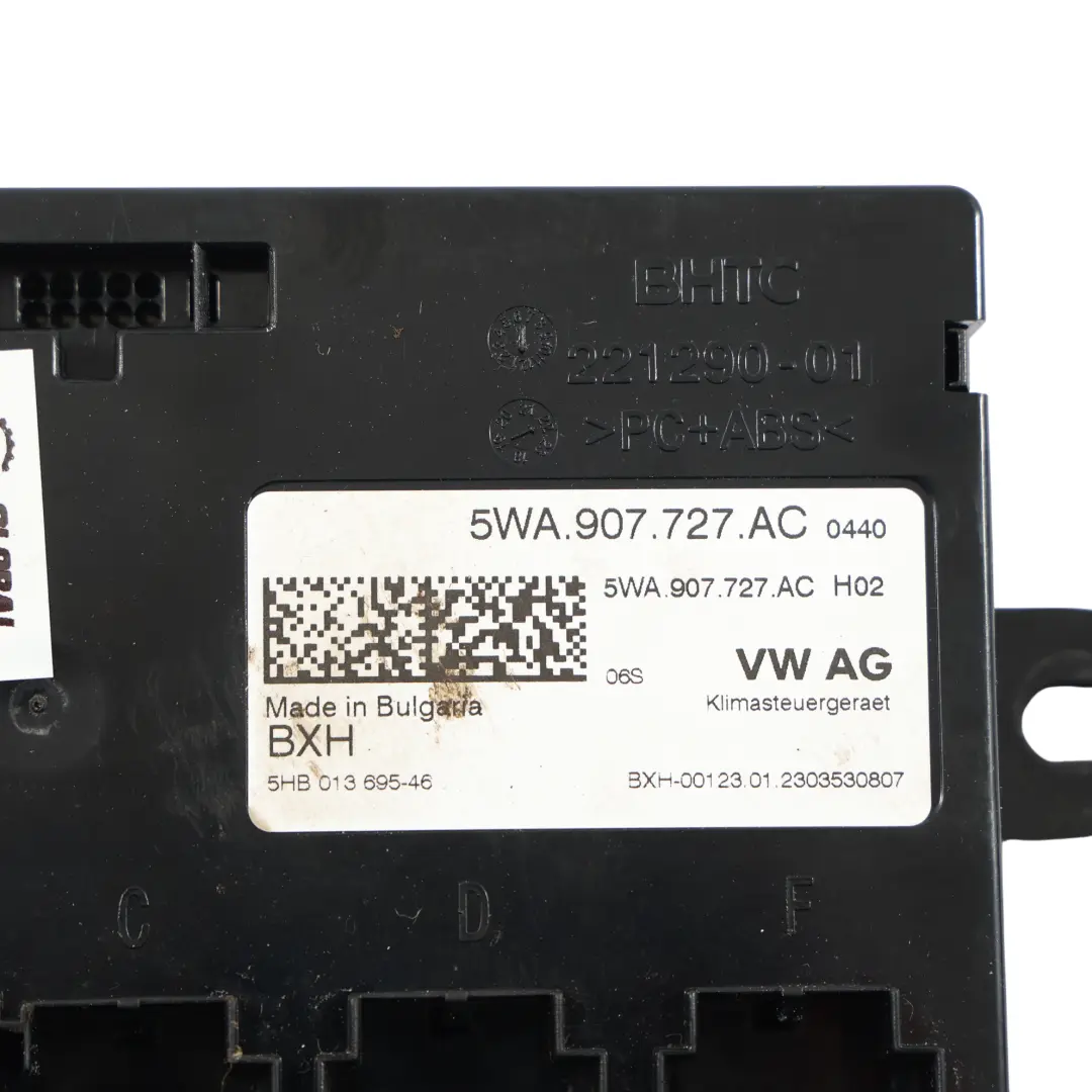 Skoda Octavia IV Climatizzatore Modulo Di Controllo - SKU 5WA907727AC - Numero di parte 5WA907727AC