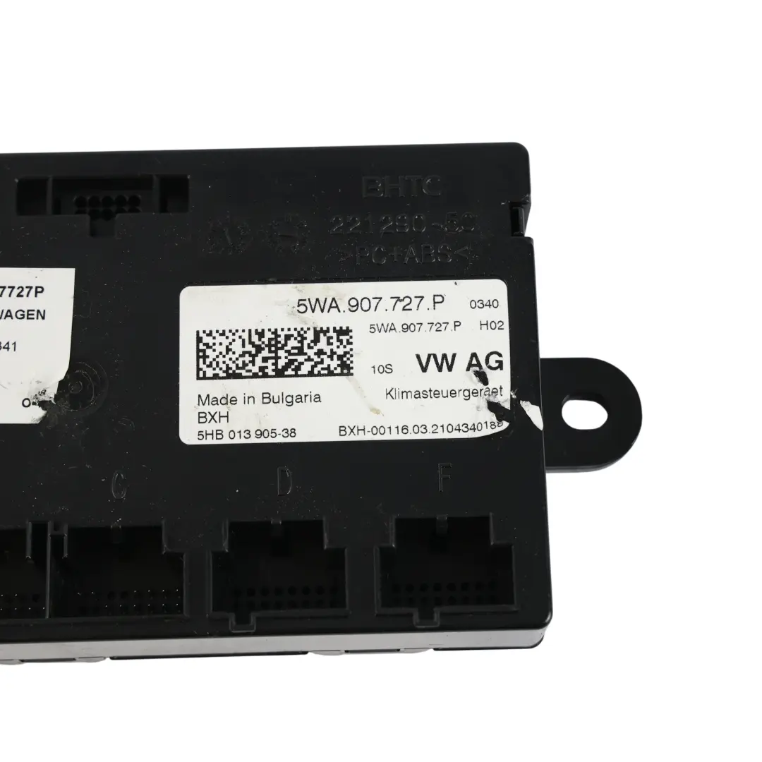 Climate Air Conditioning Control Module Unit to Skoda Octavia IV with Part number 5WA907727P Skoda Octavia IV Climate Air Conditioning Control Module Unit - SKU 5WA907727P - Part number 5WA907727P