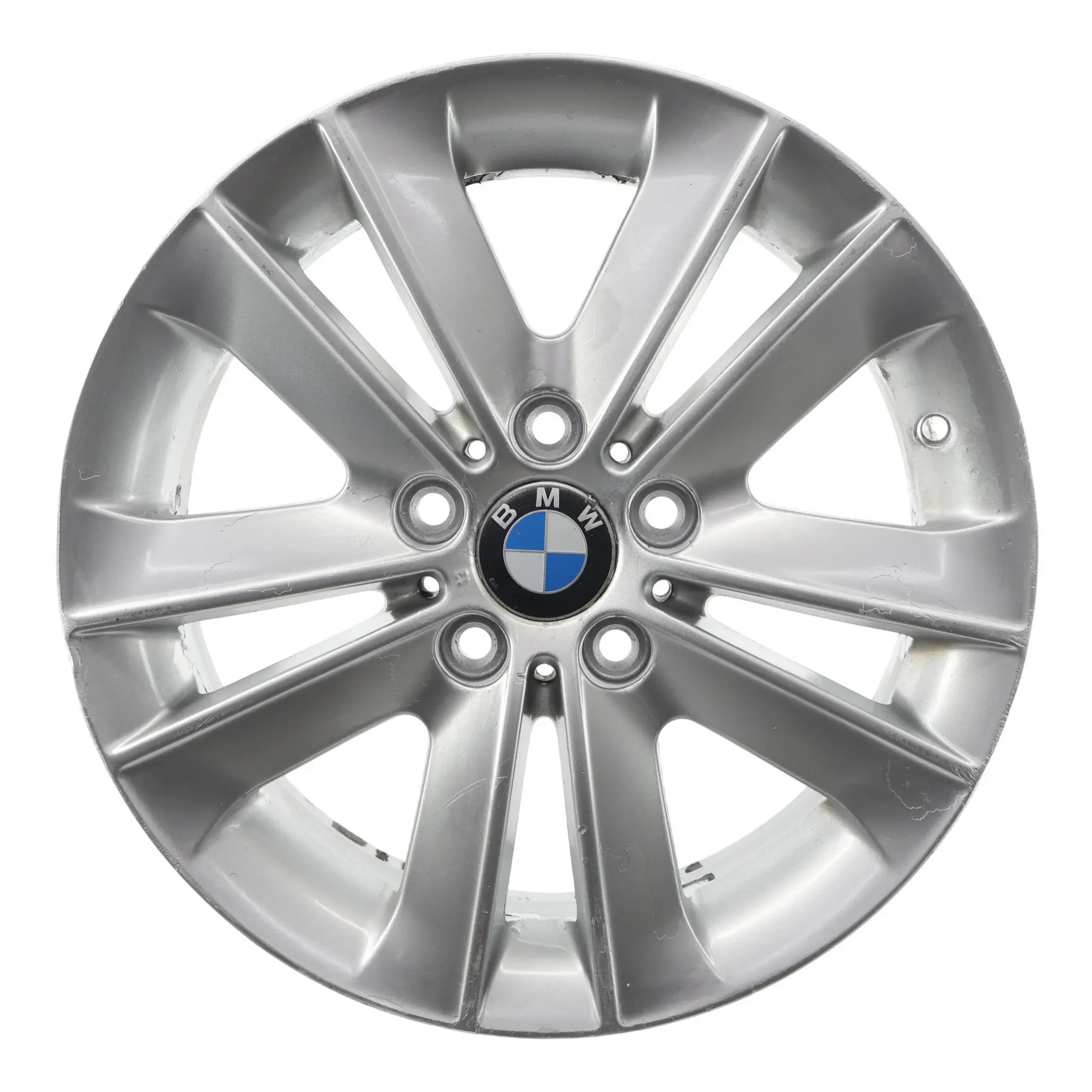 BMW E81 E87 Silver Wheel Alloy Rim 17" V-Spoke 141 ET:47 7J 6775621 6762888