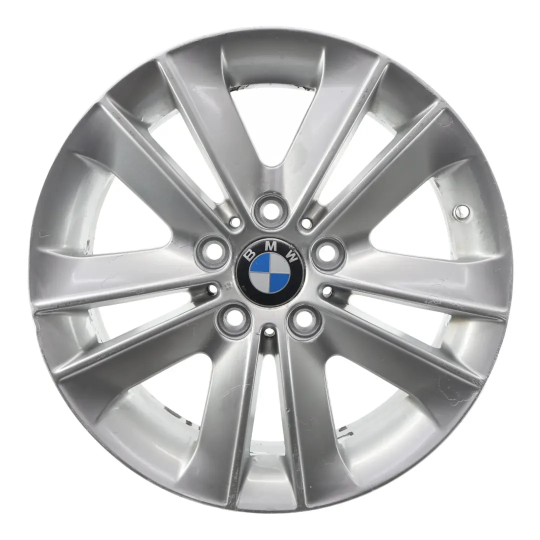 BMW E81 E87 Silberne Leicht Felge 17" V-Speiche 141 ET:47 7J 6762888 - SKU 6762888-1 - Teilenummer 6775621
