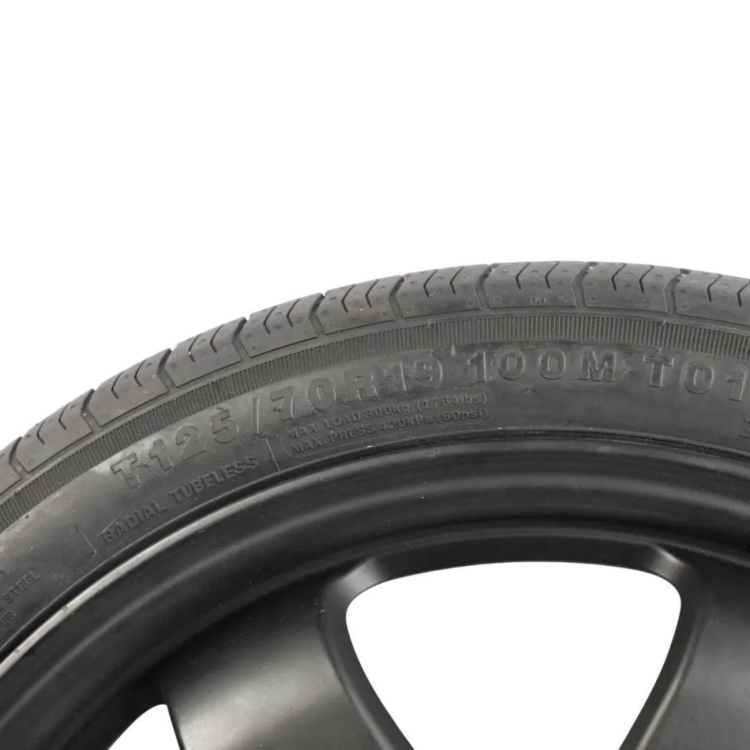 Emergency Spare Wheel 4J 125/70 19" to BMW E87 E90 E91 F20 with Part number 6788203 BMW E87 E90 E91 F20 Emergency Spare Wheel 4J 125/70 19" - SKU 6788203-1 - Part number 6788203