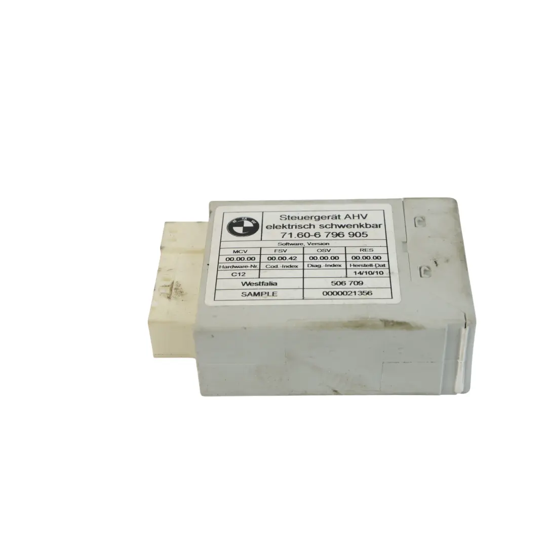 BMW F01 F01N F02 F10 AHK Towing Hitch Tow Bar Control Module Unit ECU - SKU 6796905 - Part number 6796905