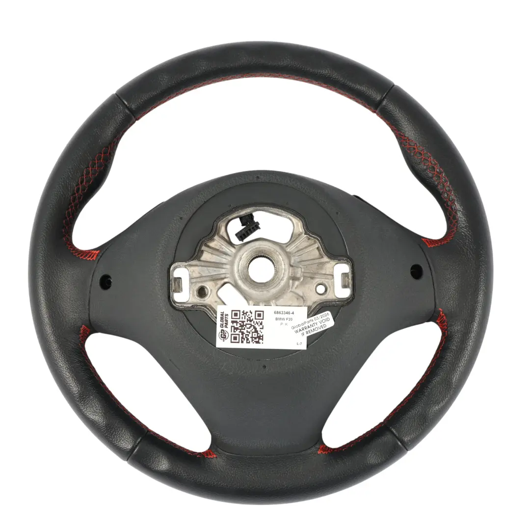 deportivo de cuero negro hilo rojo multifunción para BMW F20 F21 F30 F31 Volante con número de pieza 6863346 BMW F20 F21 F30 F31 Volante deportivo de cuero negro hilo rojo multifunción - SKU 6863346-4 - Número de pieza 6863346