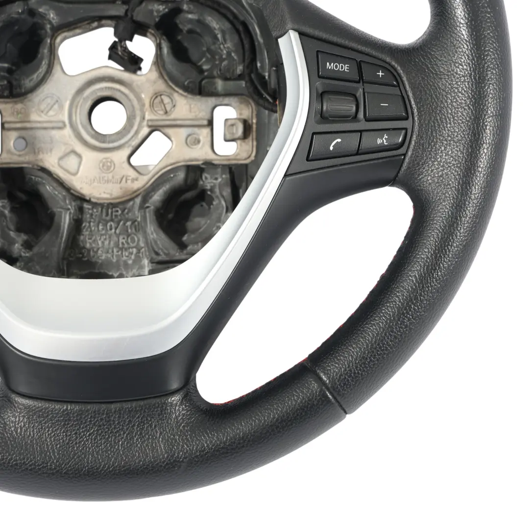 Leather Sport Steering Wheel Red Thread Multifunction to BMW F20 F21 F30 F31 Black with Part number 6863346 BMW F20 F21 F30 F31 Black Leather Sport Steering Wheel Red Thread Multifunction - SKU 6863346-4 - Part number 6863346
