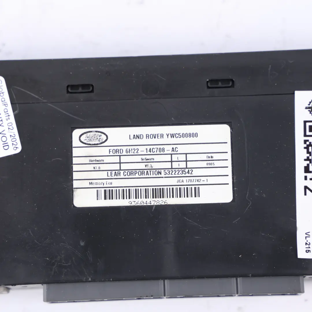 Land Rover Discovery 3 L319 Front Electric Seat Control Module - SKU 6H22-14C708-AC - Part number 6H22-14C708-AC