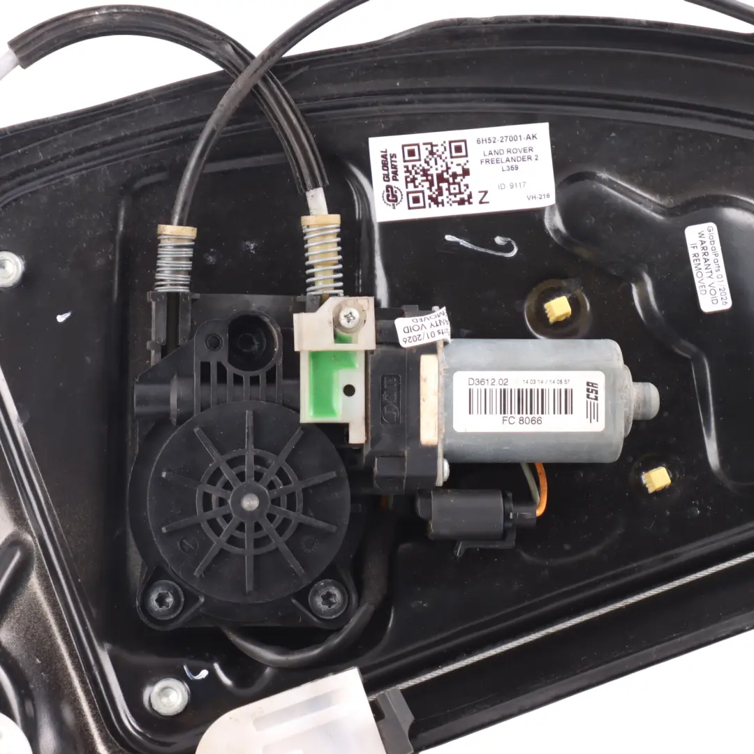 Land Rover Freelander 2 Rear Door Window Regulator Mechanism Motor Left N/S - SKU 6H52-27001-AK - Part number 6H52-27001-AK