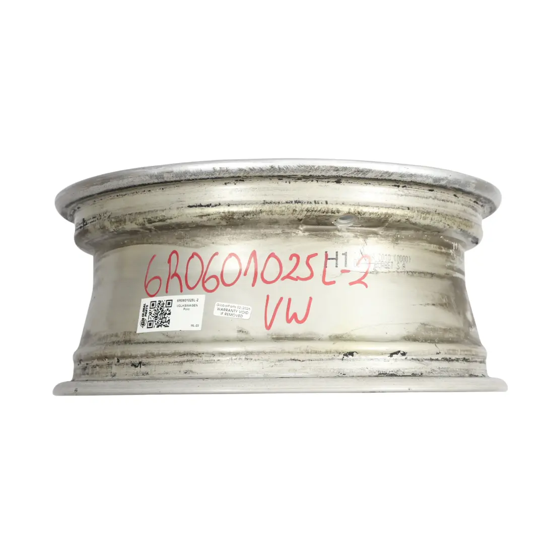 VW Volkswagen Polo 6R Mk5 Srebrna Felga Aluminiowa 15" ET:40 6J - SKU 6R0601025L-2 - Numer Części 6R0601025L