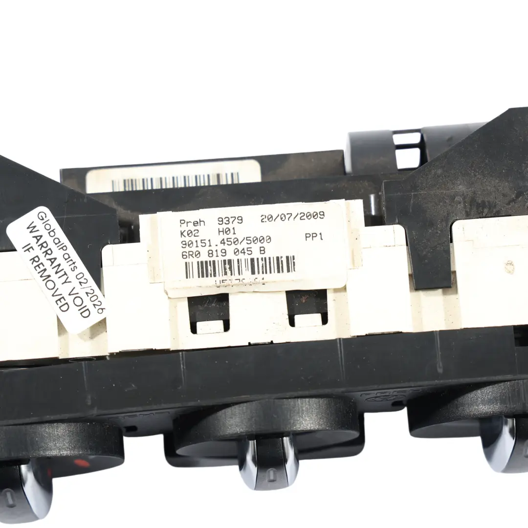 Volkswagen VW Polo Mk5 6R Calefacción Control Climático Interruptor - SKU 6R0819045B - Número de pieza 6R0819045B