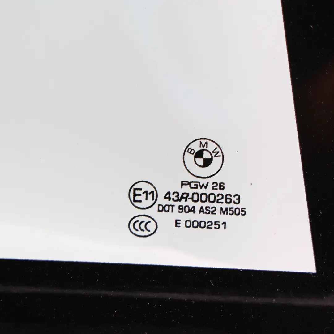 BMW F15 F85 Door Fixed Window Glass Rear Right O/S Triangle Green AS2 - SKU 7289684 - Part number 7289684