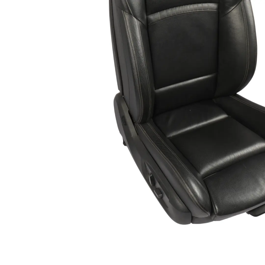 BMW F10 F11 LCI M-Sport Front Seat Heated Electric Leather Black Seam Right O/S - SKU 7349862-2 - Part number 7349862