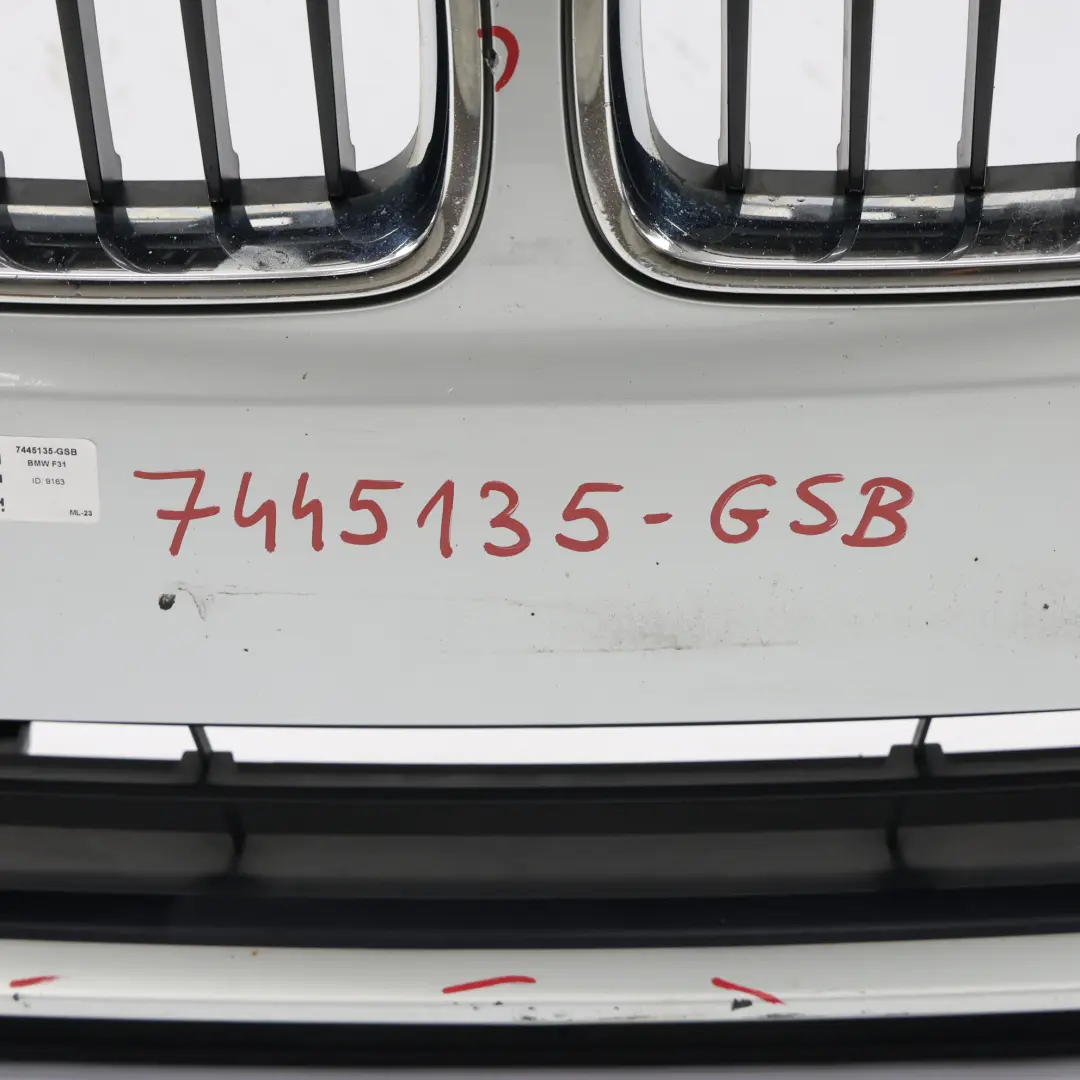 BMW F30 F31 LCI Front Bumper Cover Sport Line Glacier Silber Metallic - A83 - SKU 7445135-GSB - Part number 7445135