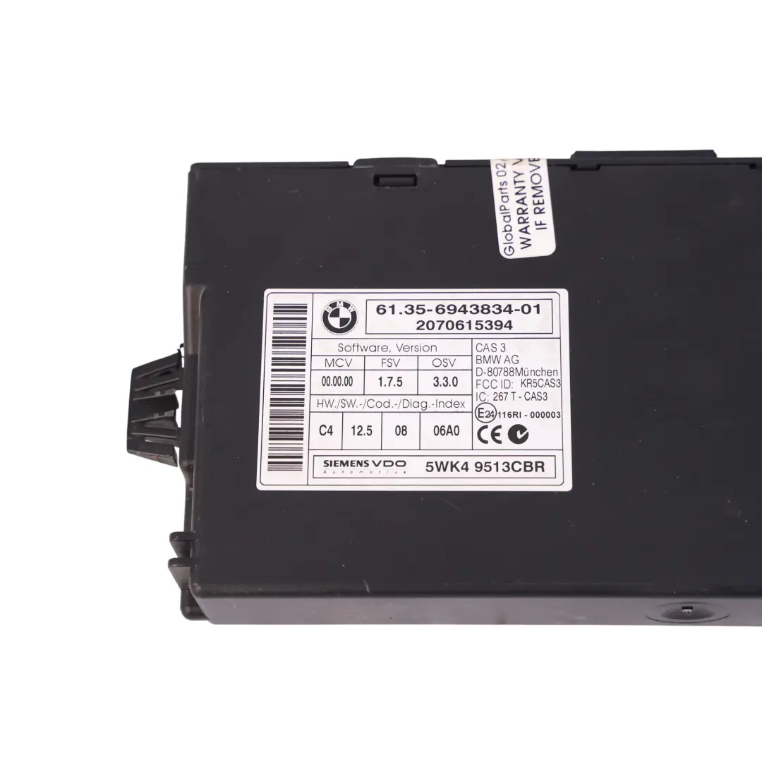 BMW E90 E91 E92 N52N 325i 218HP Motore ECU DME CAS3 Chiave Automatica - SKU 7577068-2 - Numero di parte 7577068