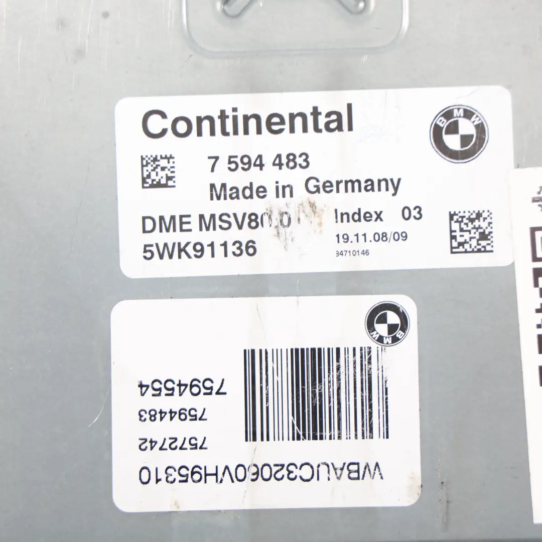 BMW E82 125i N52N 218HP Kit ECU DME CAS3 + Clé Boîte Manuelle - SKU 7594483-6 - Numéro de pièce 7594483