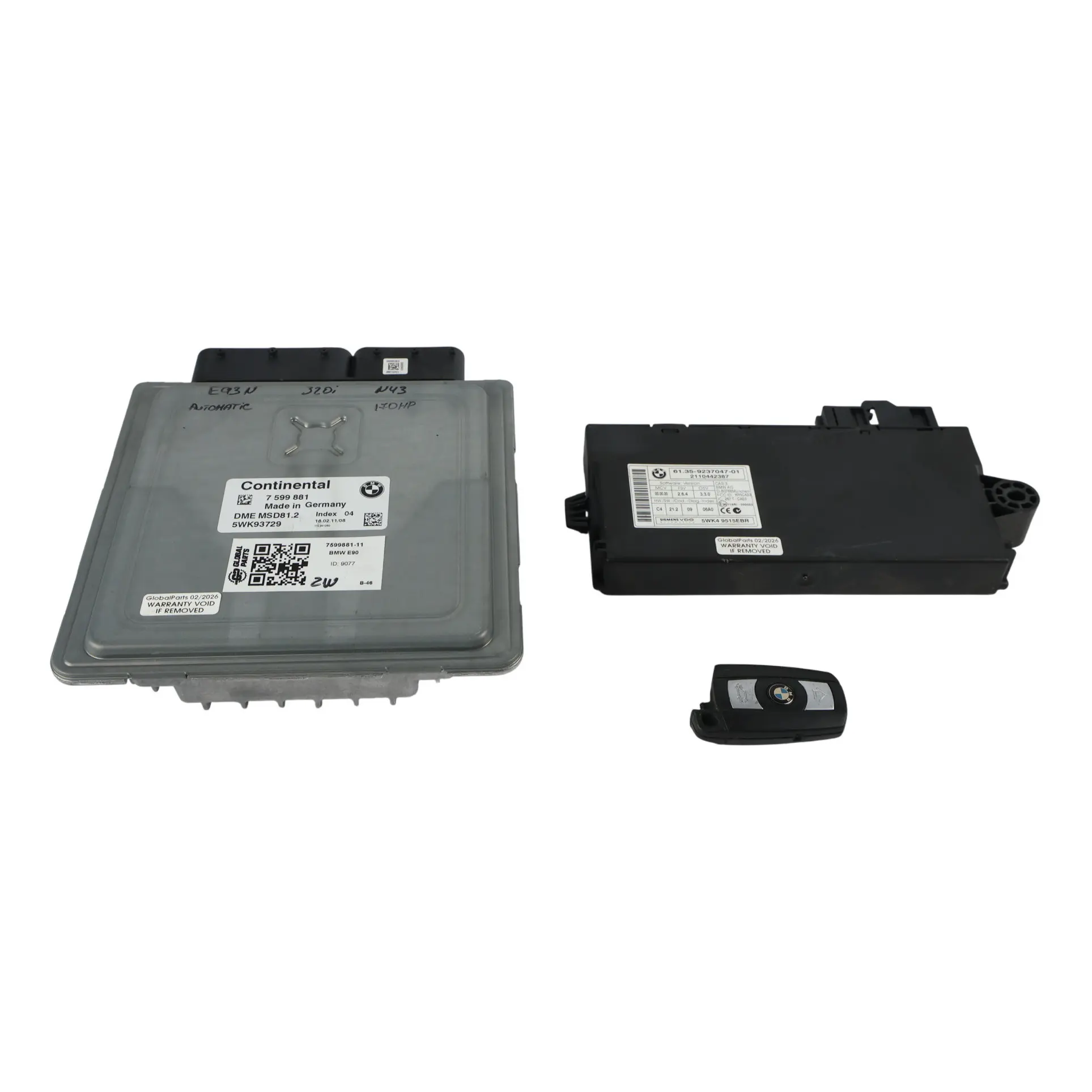 BMW E87 LCI E90 E91 N43 170HP Engine Control Unit ECU KIT DME 7599881 Automatic