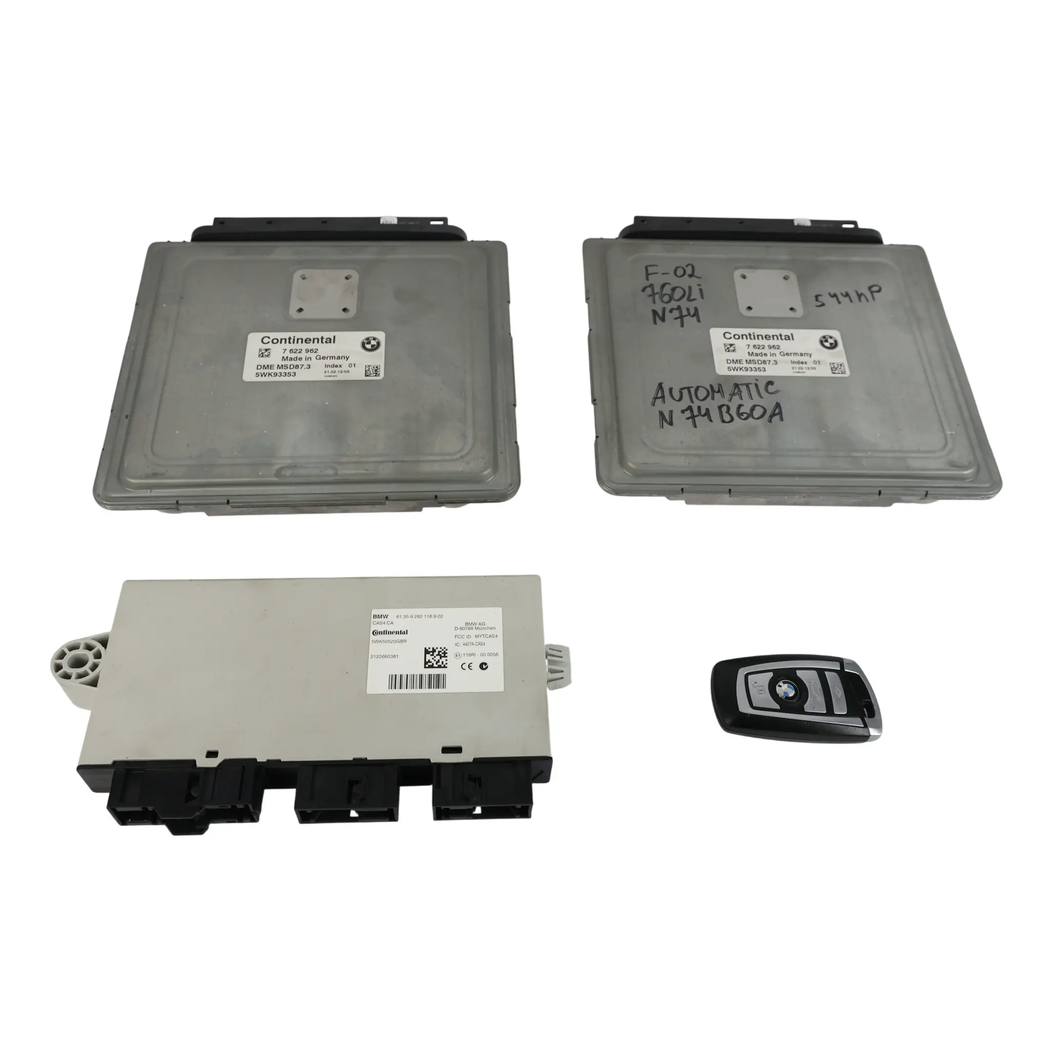 BMW F01 F02 F03 N74 760Li 544HP Komputery Silnika Zestaw 7622962 Automat