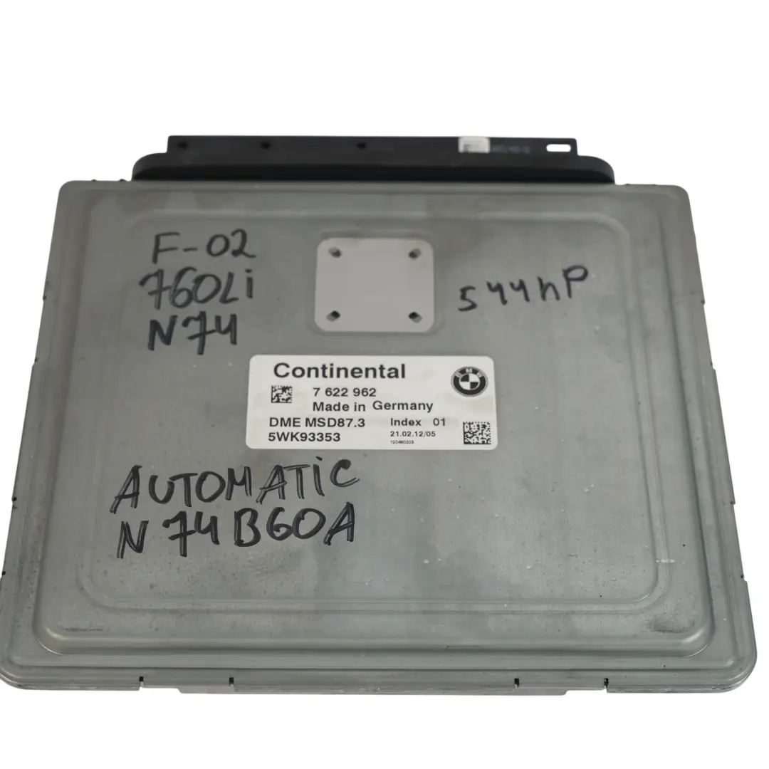 BMW F01 F02 F03 N74 544HP Motore Doppio Controllo ECU Kit Automatico - SKU 7622962-1 - Numero di parte 7622962