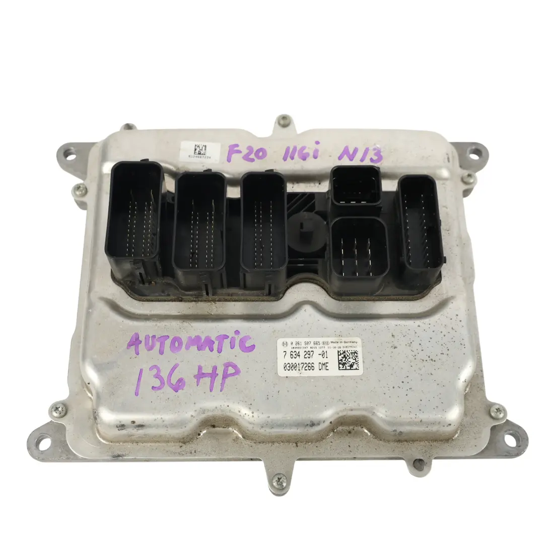 136HP Kit ECU Control Motor DME Automático para BMW F20 F30 116i 316i N13 con número de pieza 7634297 BMW F20 F30 116i 316i N13 136HP Kit ECU Control Motor DME Automático - SKU 7634297-3 - Número de pieza 7634297