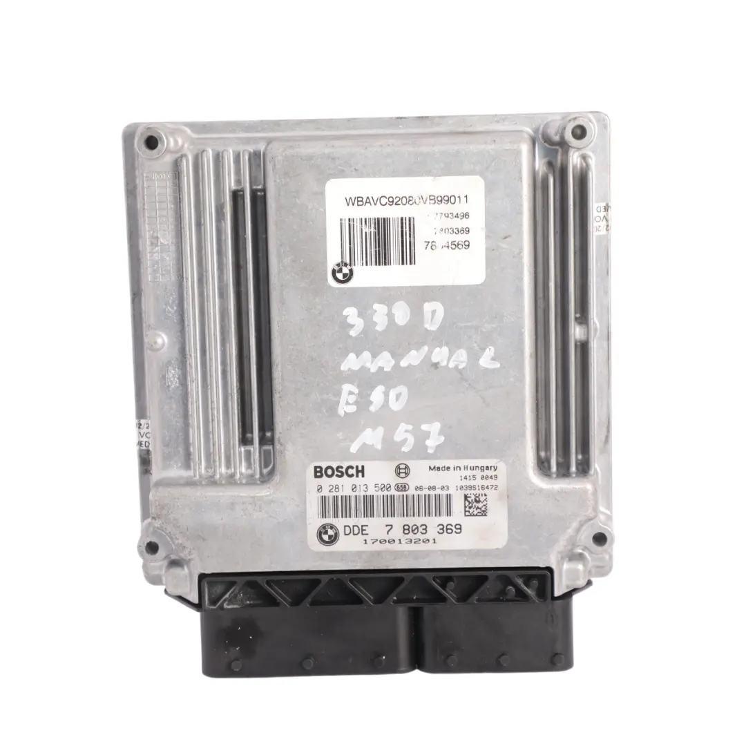 M57N2 231HP Kit ECU Control Motor DDE Manual para BMW E60 E90 330d 530d con número de pieza 7803369 BMW E60 E90 330d 530d M57N2 231HP Kit ECU Control Motor DDE Manual - SKU 7803369-2 - Número de pieza 7803369