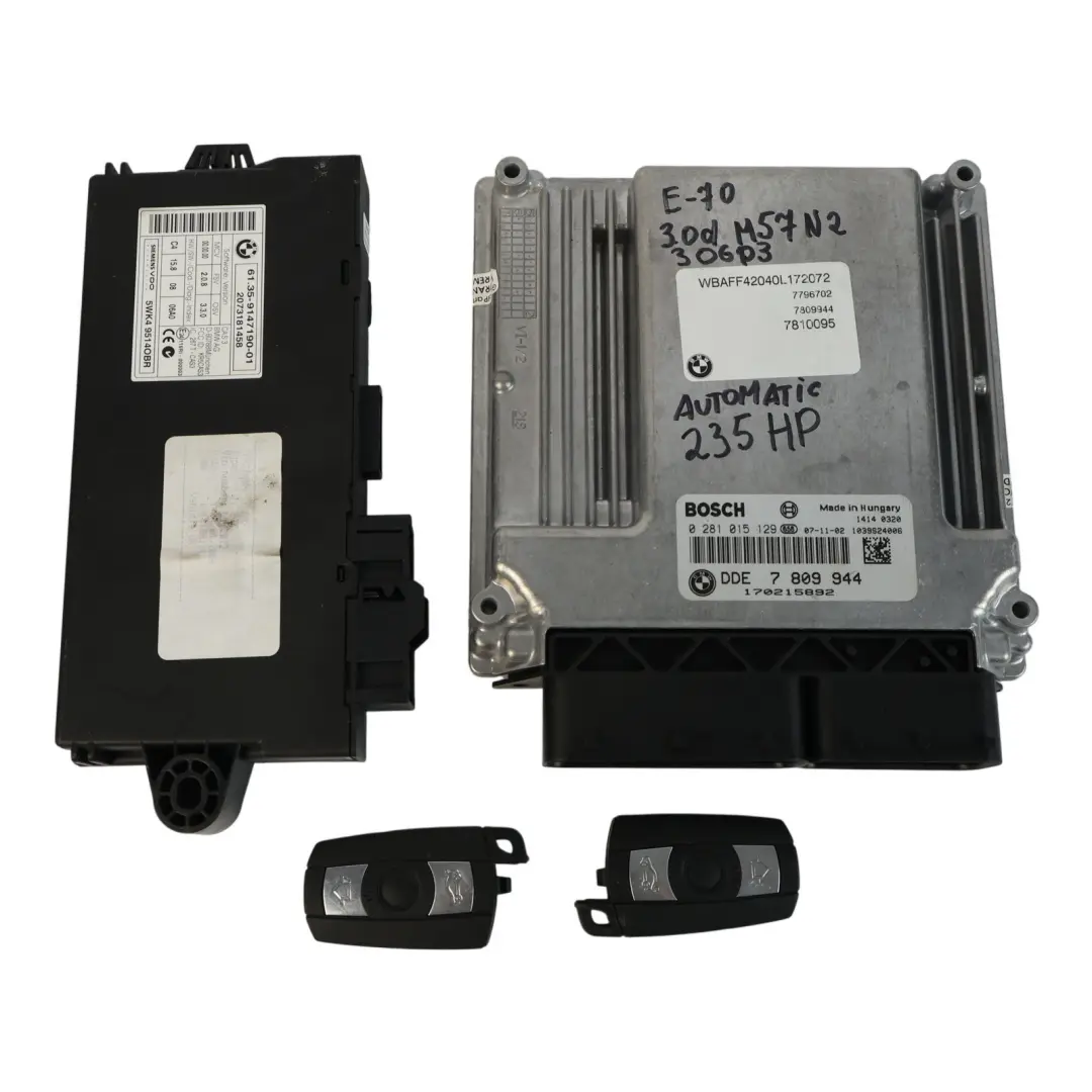 M57N2 235HP Unidad Control Motor ECU KIT DDE 7806976 Automático para BMW X5 E70 3.0D con número de pieza 7809944 BMW X5 E70 3.0D M57N2 235HP Unidad Control Motor ECU KIT DDE 7806976 Automático - SKU 7809944-4 - Número de pieza 7809944
