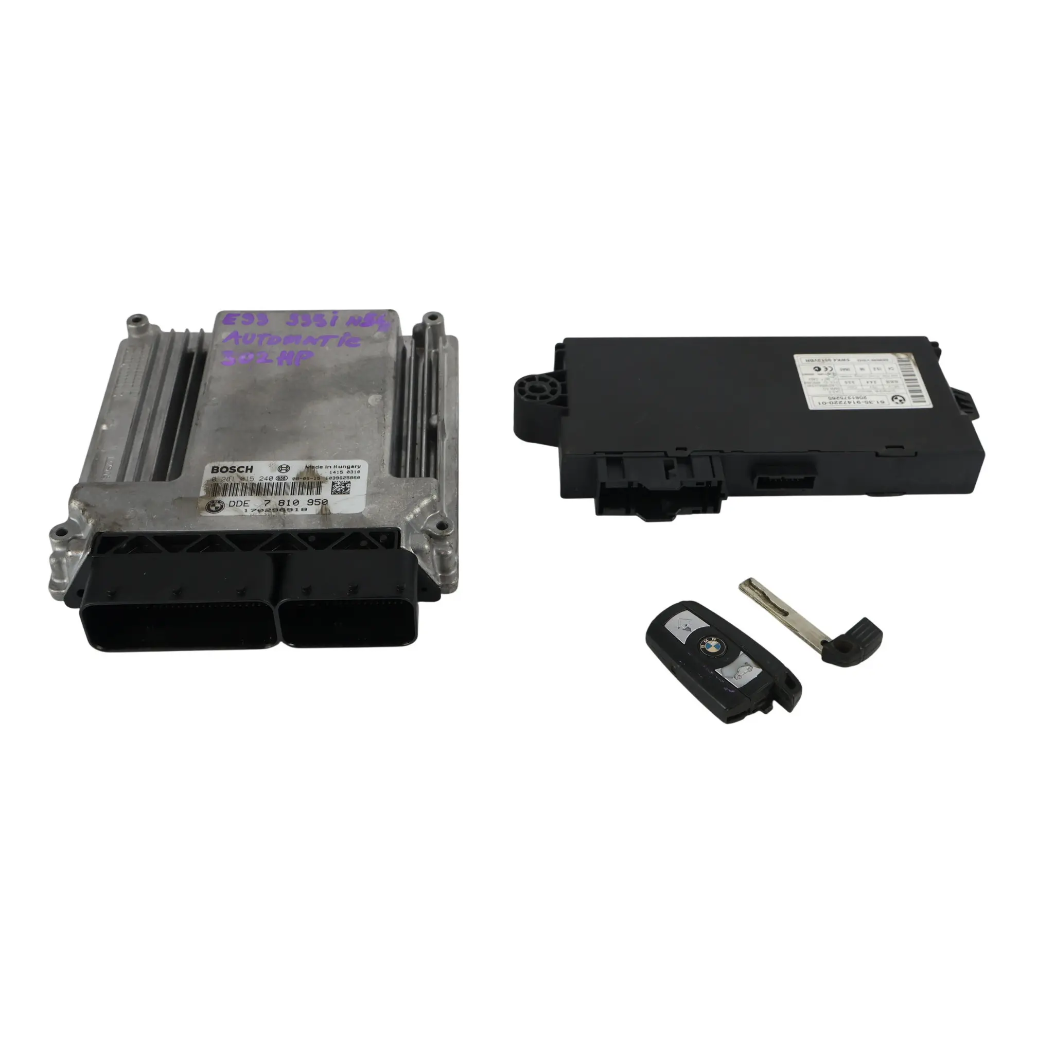 BMW E90 330d M57N2 231HP Engine ECU KIT DDE 7810950 CAS3 Key Manual