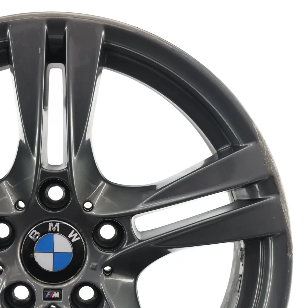 Grey Wheel Alloy Rim 18" M Double Spoke 355 9J ET:41 to BMW X1 E84 Rear with Part number 7842637 BMW X1 E84 Rear Grey Wheel Alloy Rim 18" M Double Spoke 355 9J ET:41 - SKU 7842637-10 - Part number 7842637