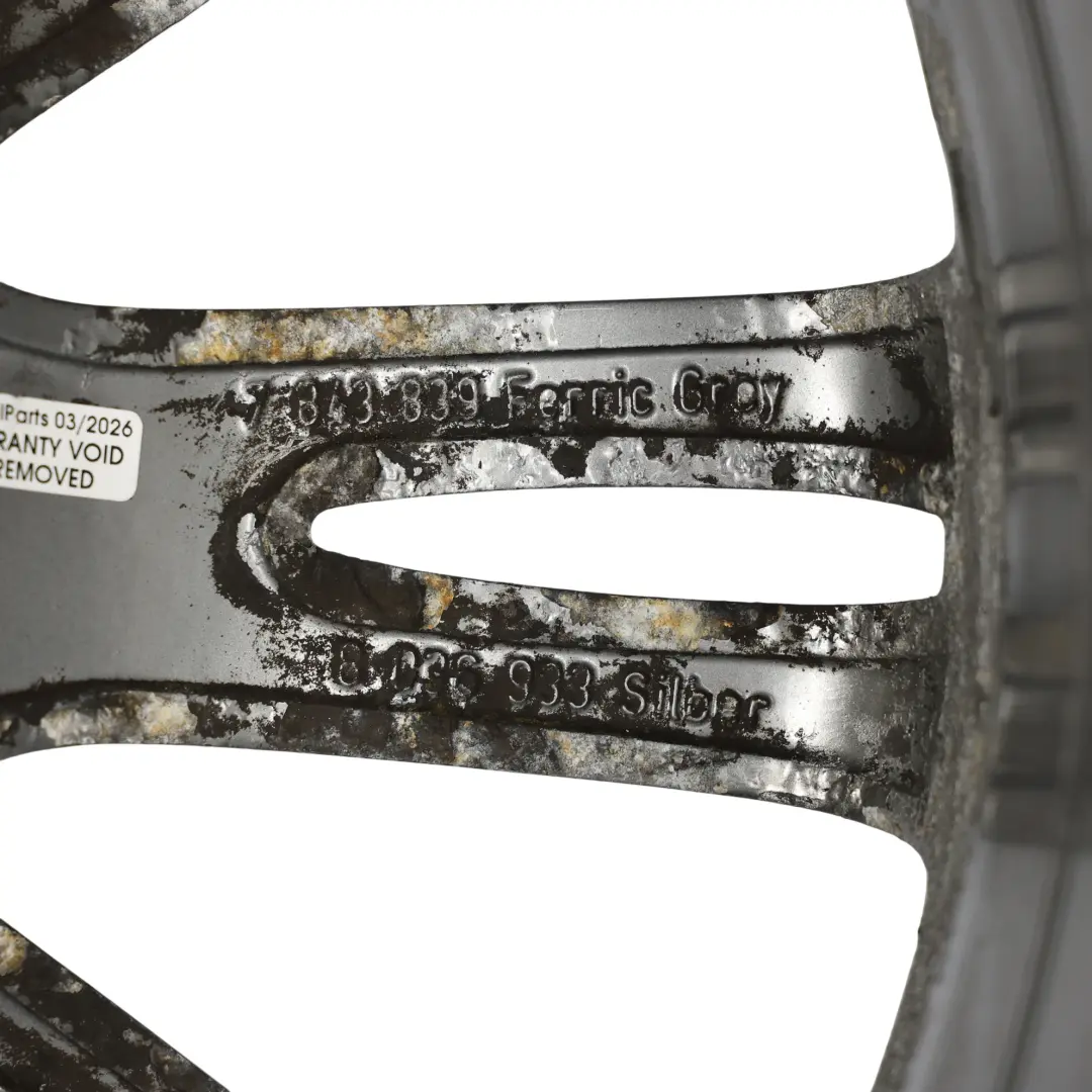 BMW E90 E91 E92 Ferricgrey Front Alloy Wheel Rim 18" ET:34 8J M Spider Spoke 193 - SKU 7843839-2 - Part number 7843839