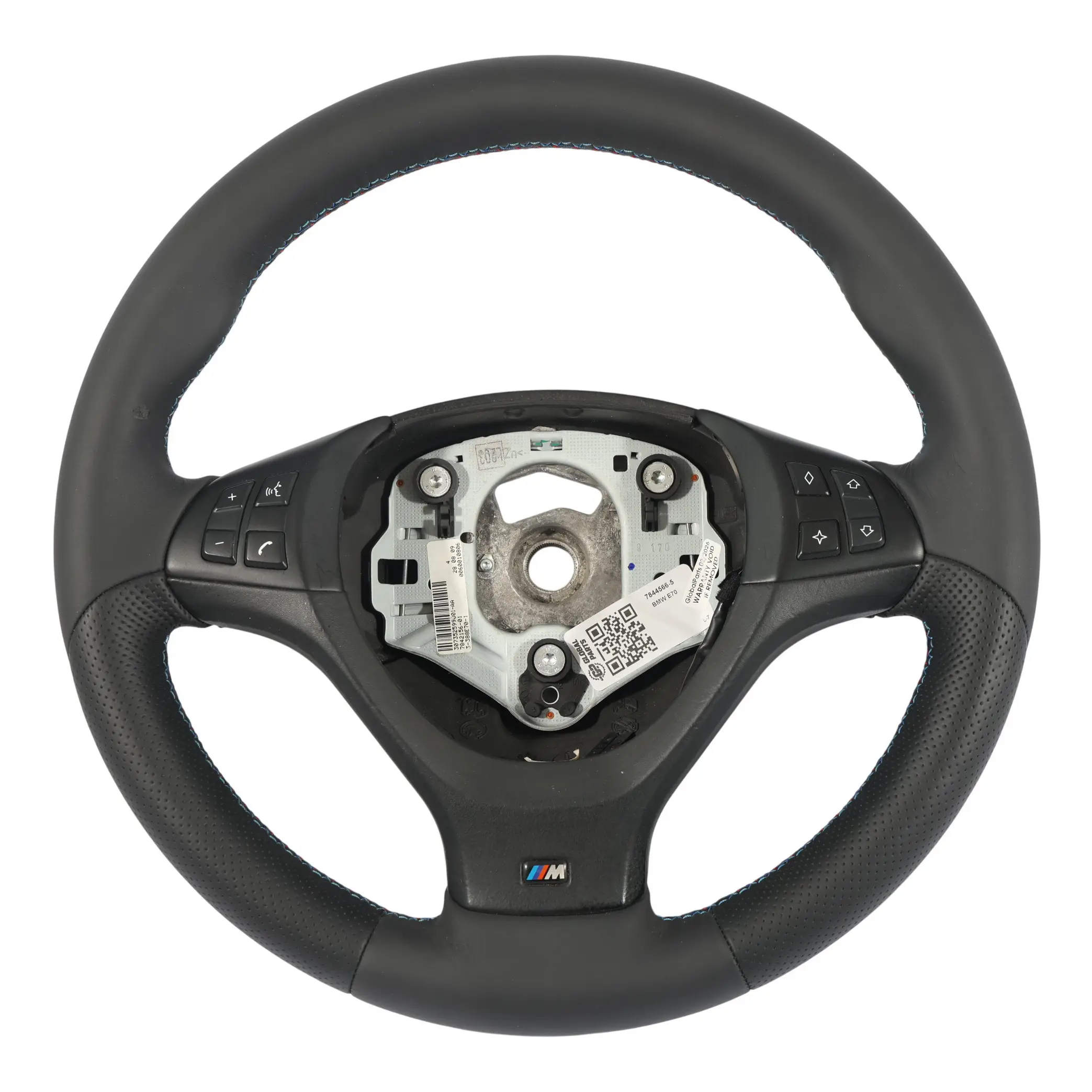 BMW X5 E70 Volante Pelle Nera M Sport Fili Neri Multifunzione Nuovo