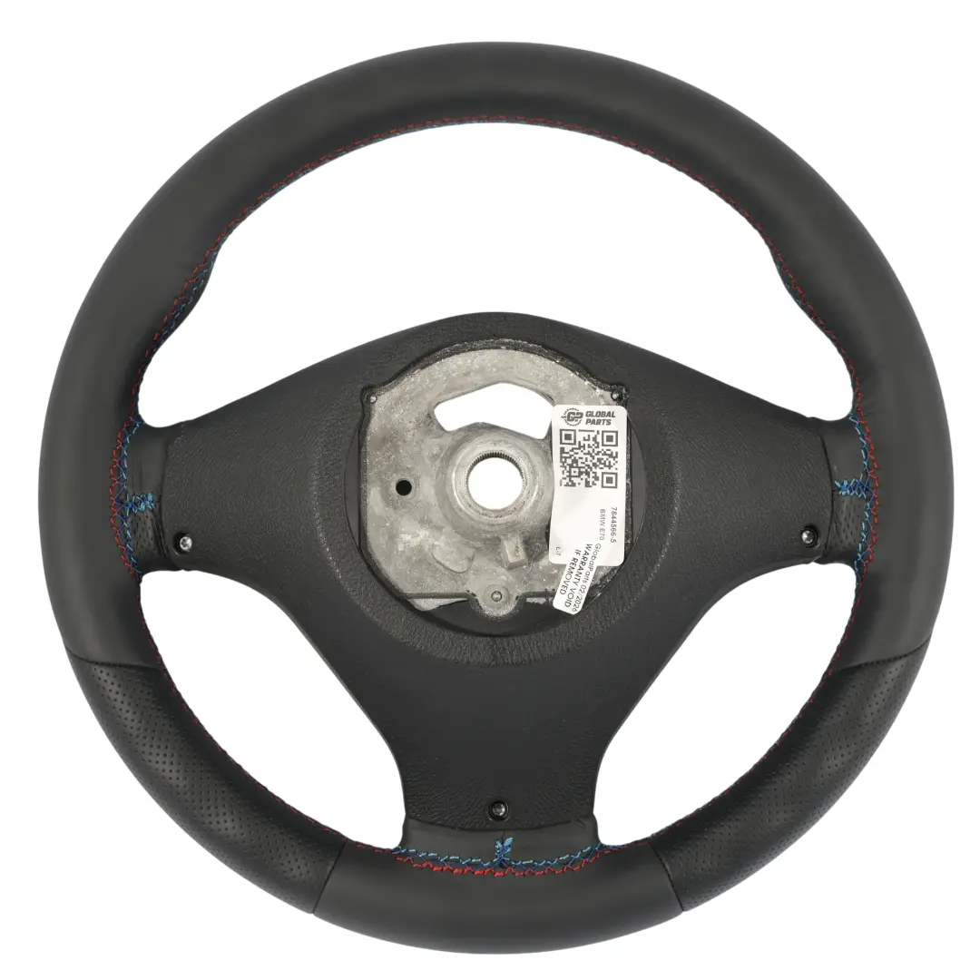 Leather Steering Wheel Black Threads Multifunction to BMW X5 E70 NEW M Sport Black with Part number 7844566 BMW X5 E70 NEW M Sport Black Leather Steering Wheel Black Threads Multifunction - SKU 7844566-5 - Part number 7844566