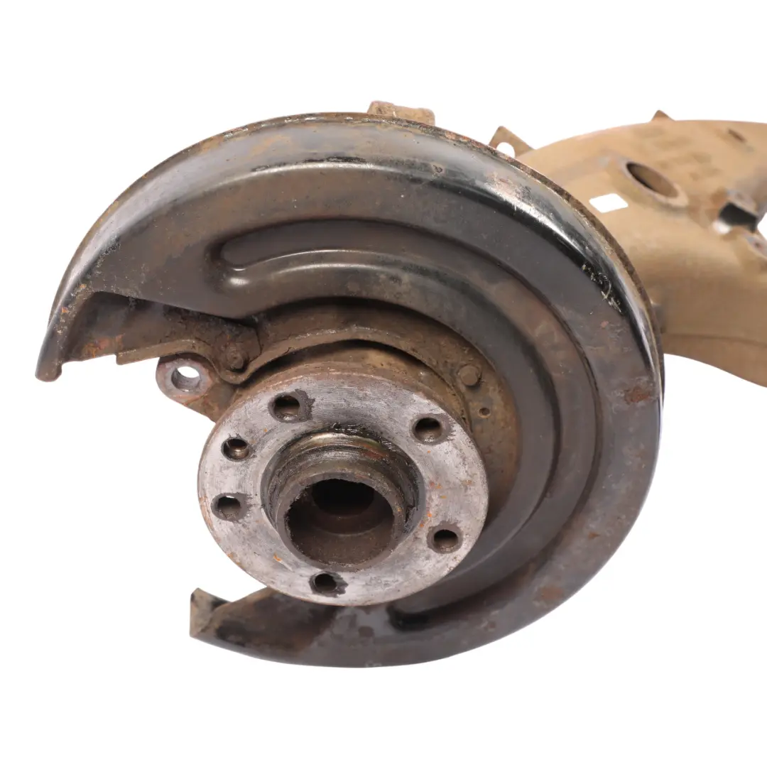 Carrier Hub Knuckle Rear Axle Left N/S to VW Transporter T6 Wheel with Part number 7E0501418A VW Transporter T6 Wheel Carrier Hub Knuckle Rear Axle Left N/S - SKU 7E0501418A - Part number 7E0501418A