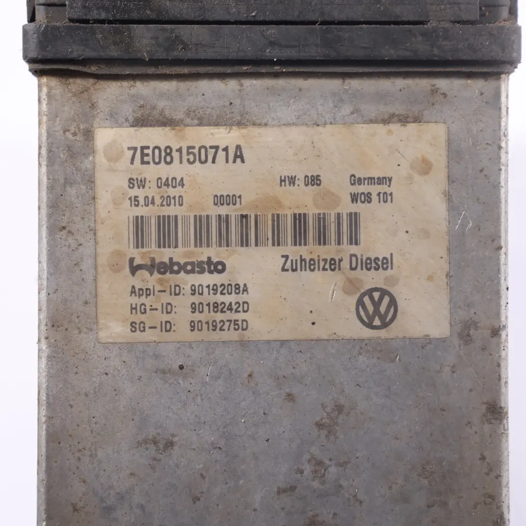 VW Volkswagen Transporter T5 T6 Diesel Webasto Heater Auxiliary - SKU 7E0815071A - Part number 7E0815071A