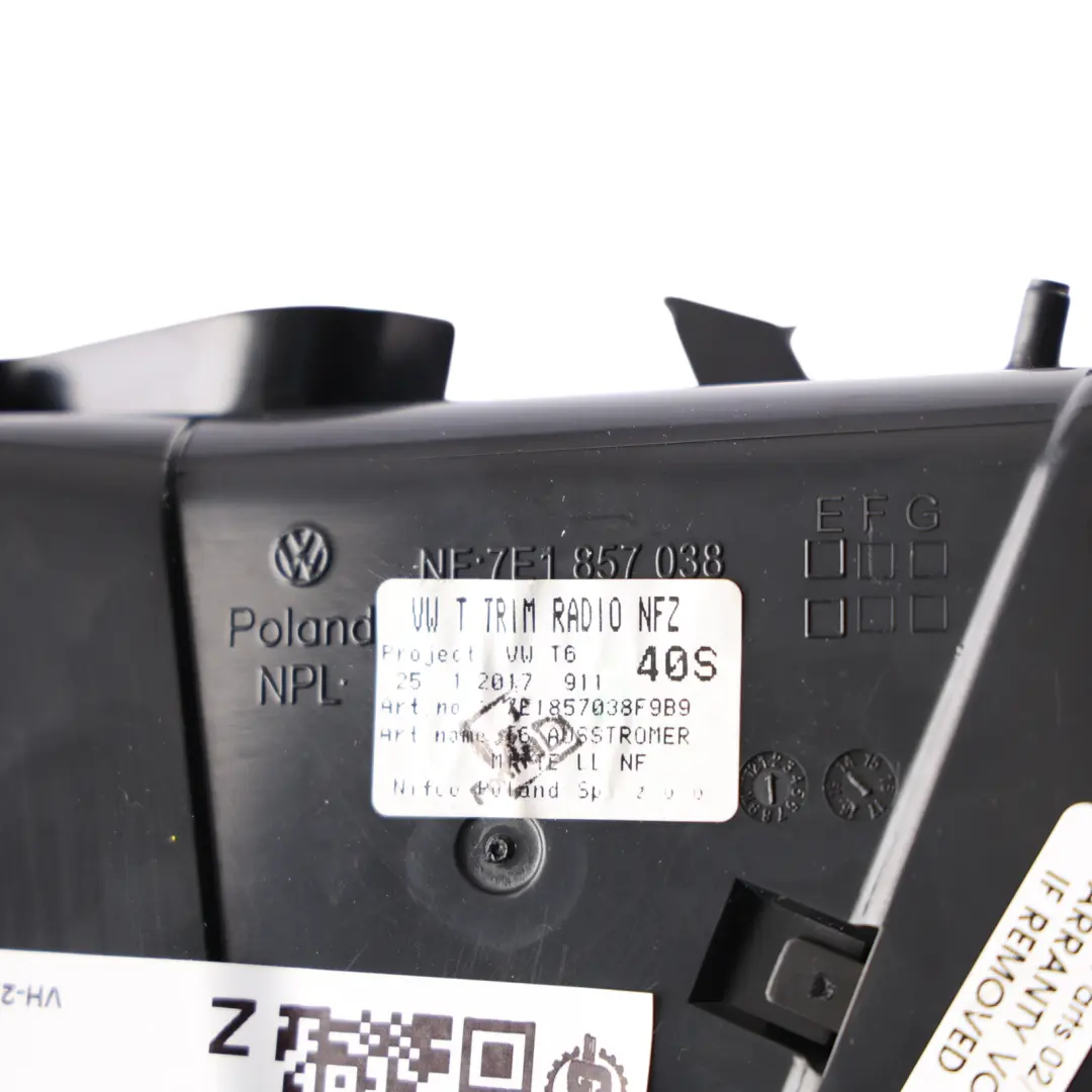 Volkswagen Transporter T6 Air Vent Panel Trim Cover Center Console - SKU 7E1857038F - Part number 7E1857038F